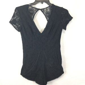 Tea & Cup Los Angeles Romper Suit Black Lace Line